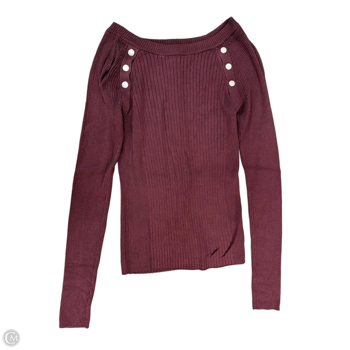 Top Long Sleeve By Express In Maroon, Size: M