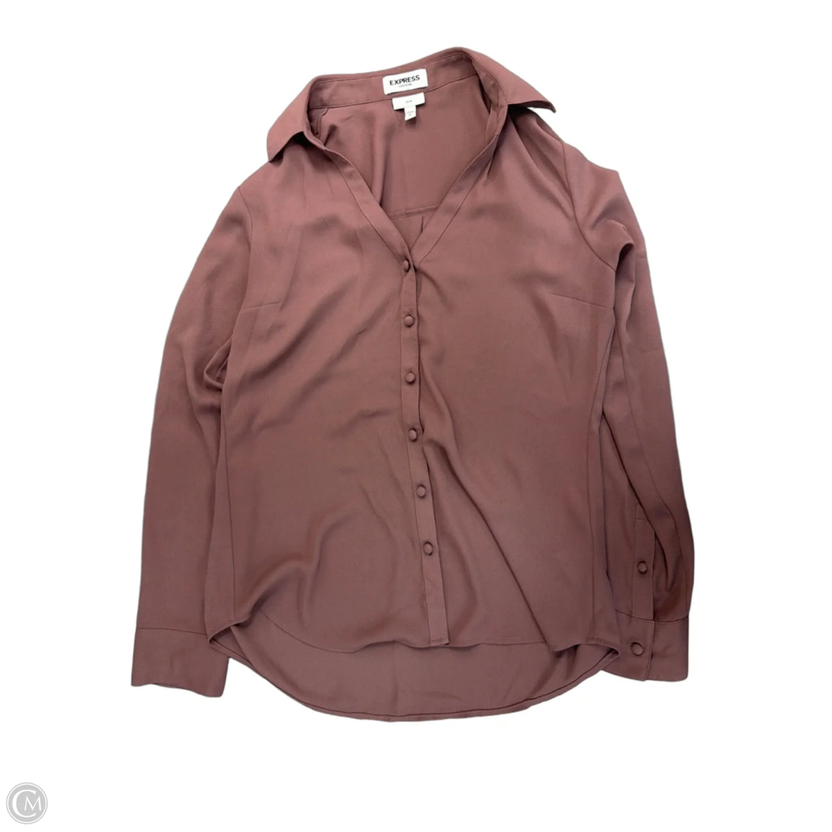Top Long Sleeve By Express In Brown, Size: S