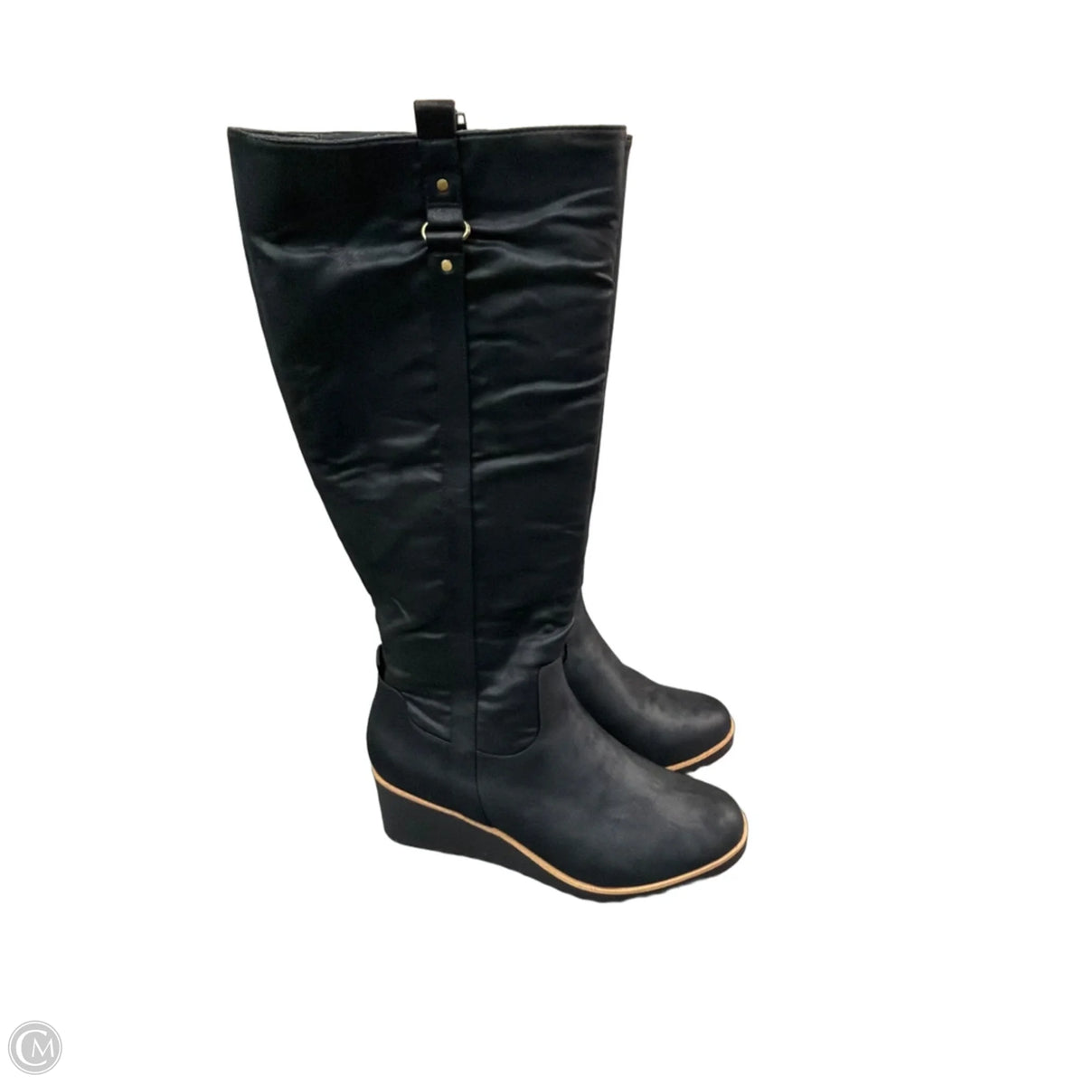 Boots Knee Flats By Life Stride In Black, Size: 9.5