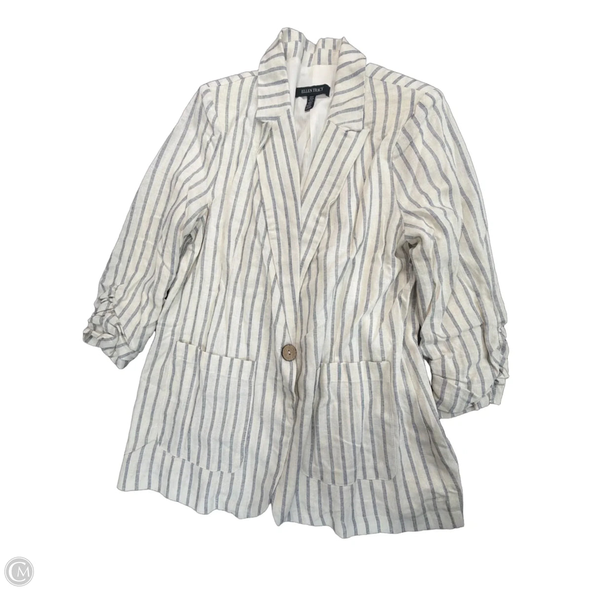 Blazer By Ellen Tracy In Striped Pattern, Size: M