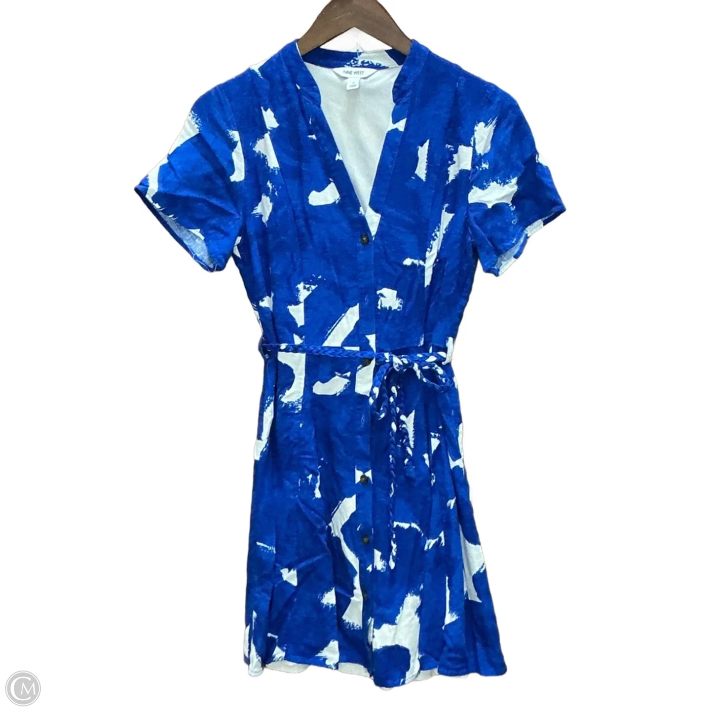 Dress Casual Short By Nine West Apparel In Blue & White, Size: S