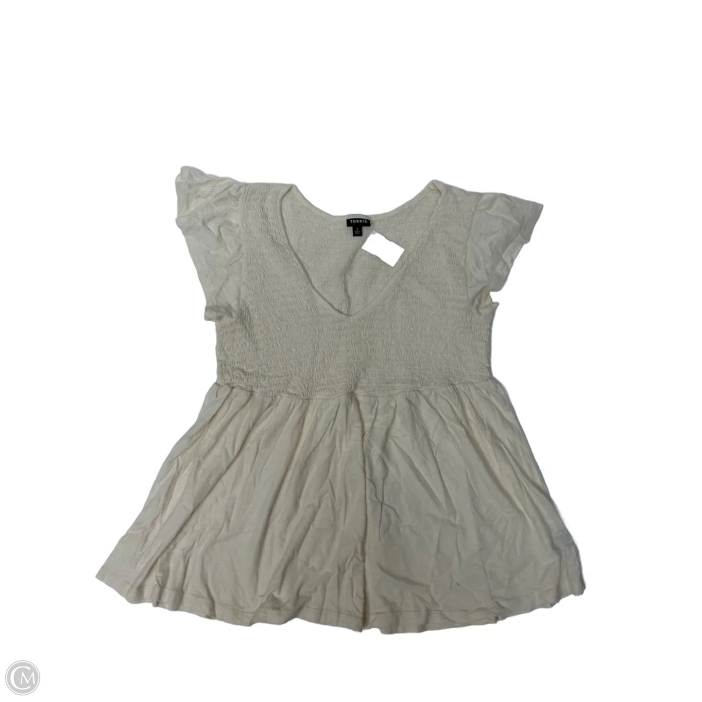 Top Short Sleeve By Torrid In Cream, Size: 2x