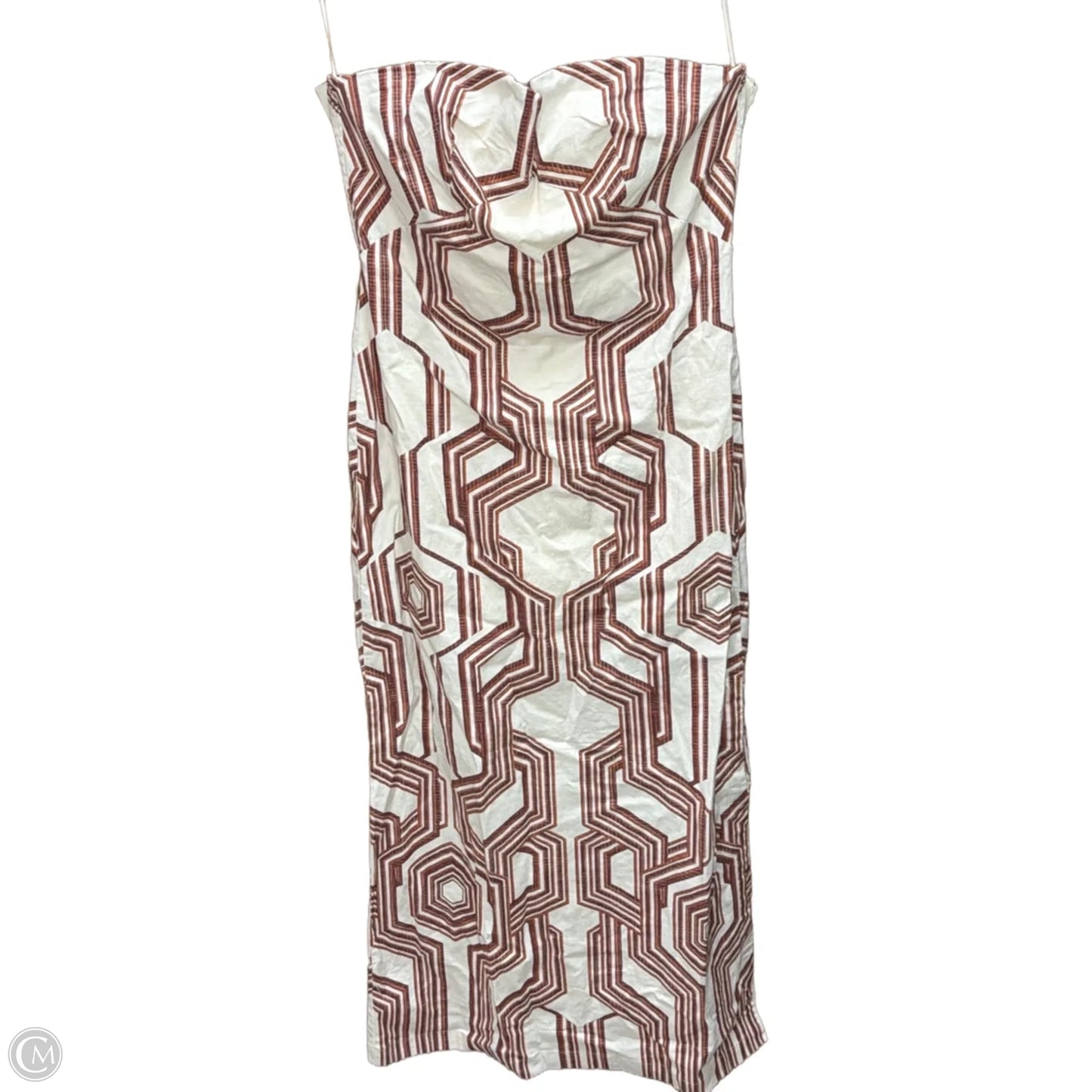 Dress Party Long By Anthropologie In Brown & Cream, Size: L