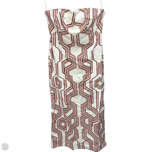 Dress Party Long By Anthropologie In Brown & Cream, Size: L