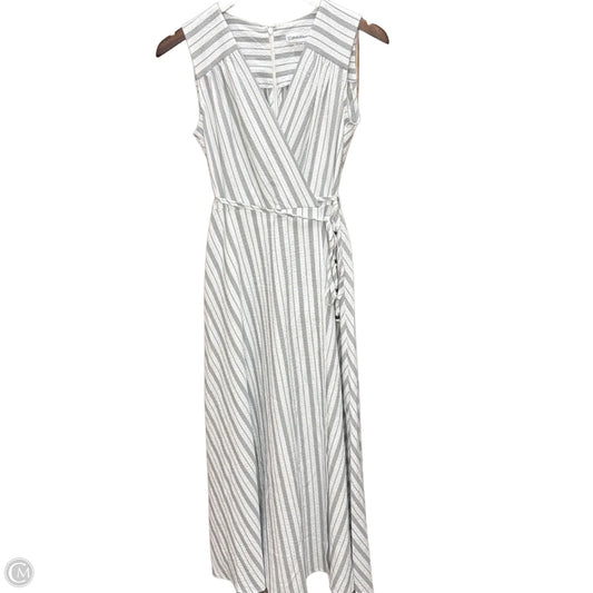 Dress Casual Maxi By Calvin Klein In Striped Pattern, Size: Xs