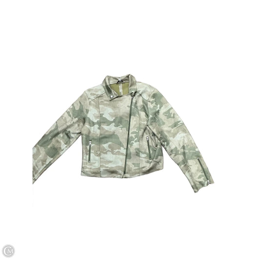 Jacket Moto By Clothes Mentor In Camouflage Print, Size: L
