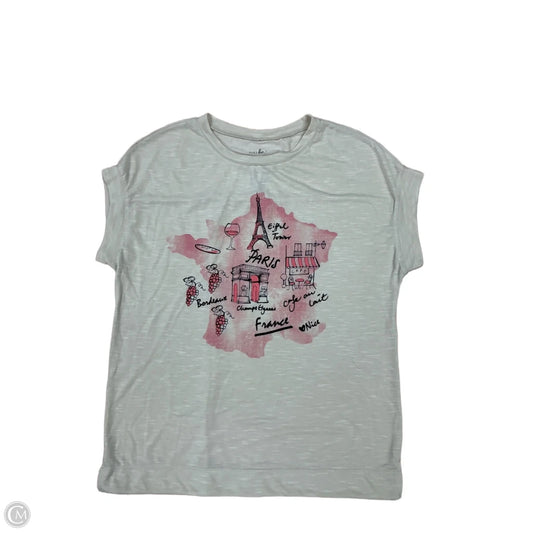 Top Short Sleeve By Just Be In Cream, Size: M