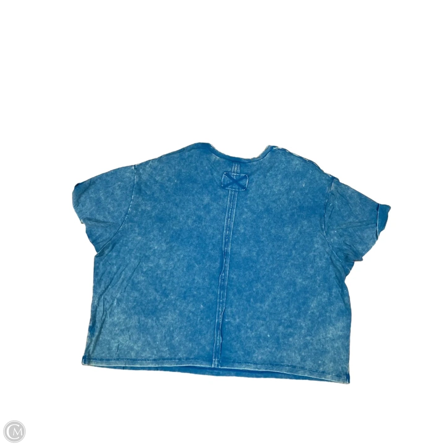 Top Short Sleeve By Zenana In Blue, Size: L