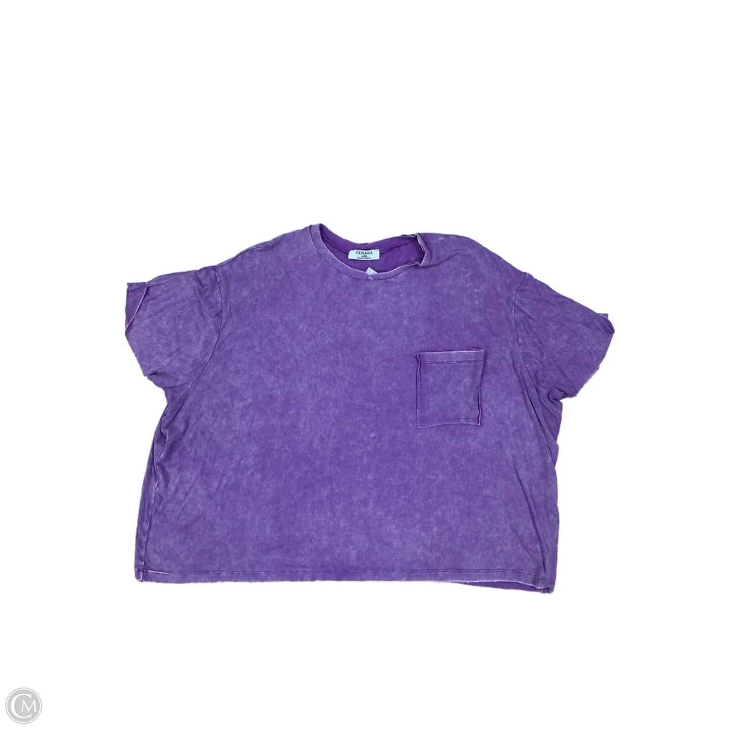 Top Short Sleeve By Zenana In Purple, Size: L