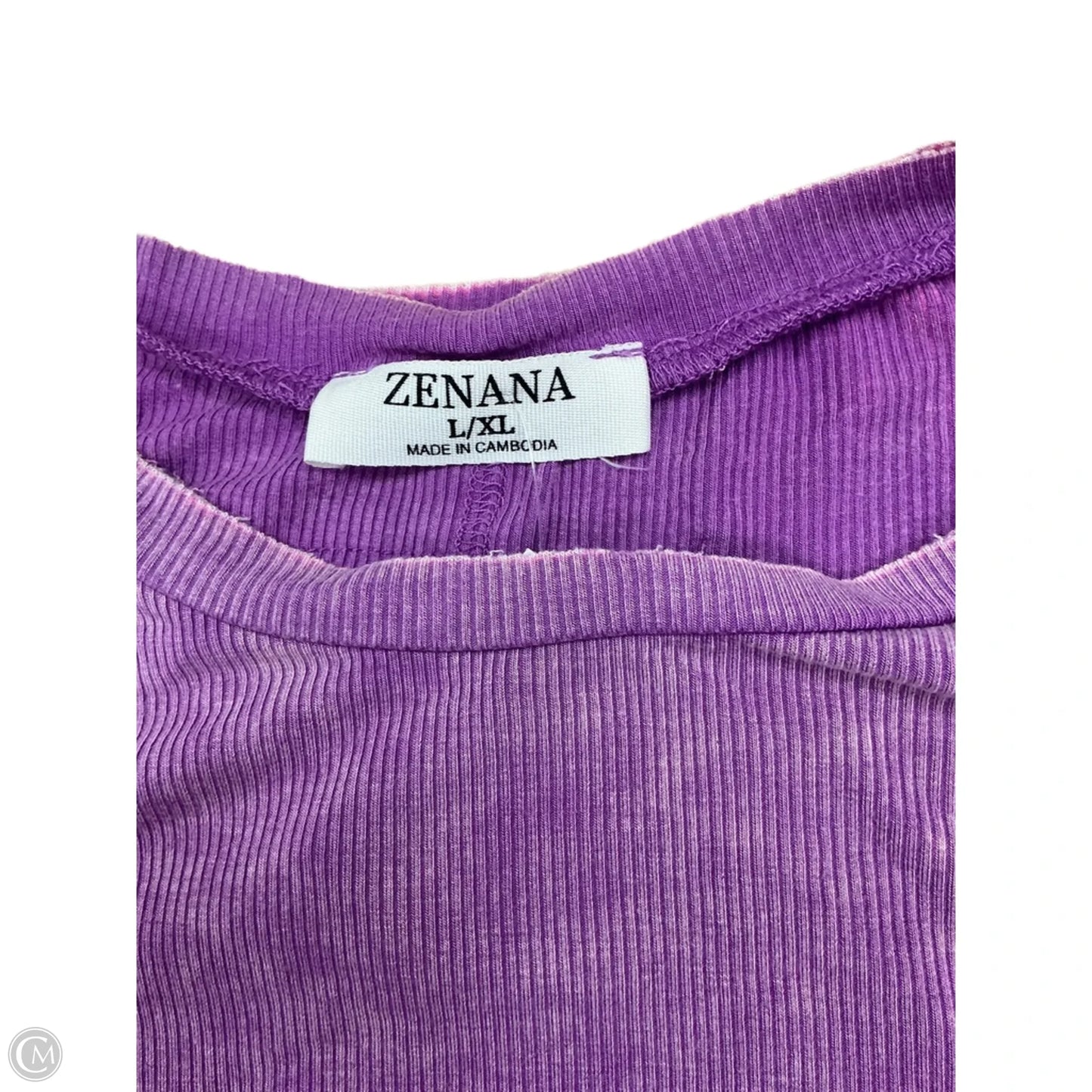 Top Short Sleeve By Zenana In Purple, Size: L