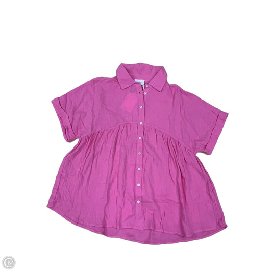 Top Short Sleeve By Andree By Unit In Pink, Size: L