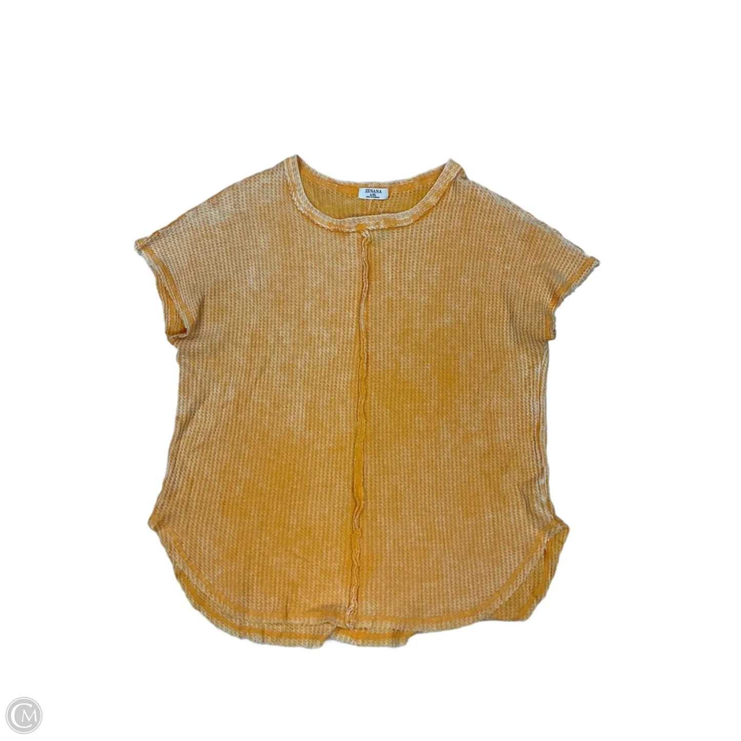 Top Short Sleeve By Zenana In Orange, Size: L