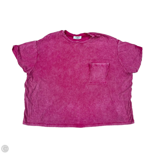 Top Short Sleeve By Zenana In Pink, Size: L