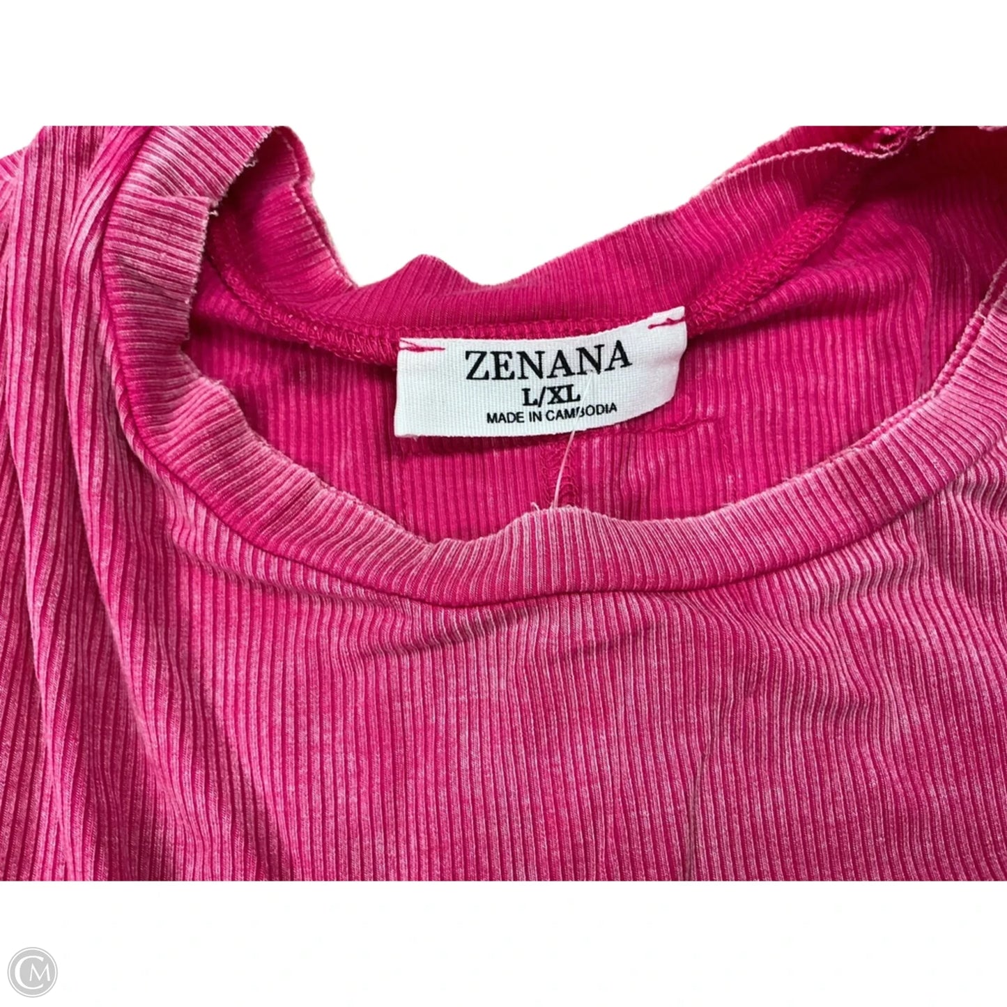 Top Short Sleeve By Zenana In Pink, Size: L