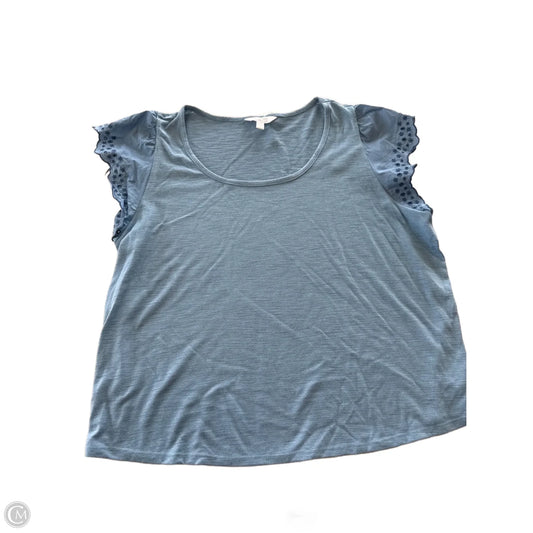 Top Short Sleeve By Lc Lauren Conrad In Blue, Size: 1x