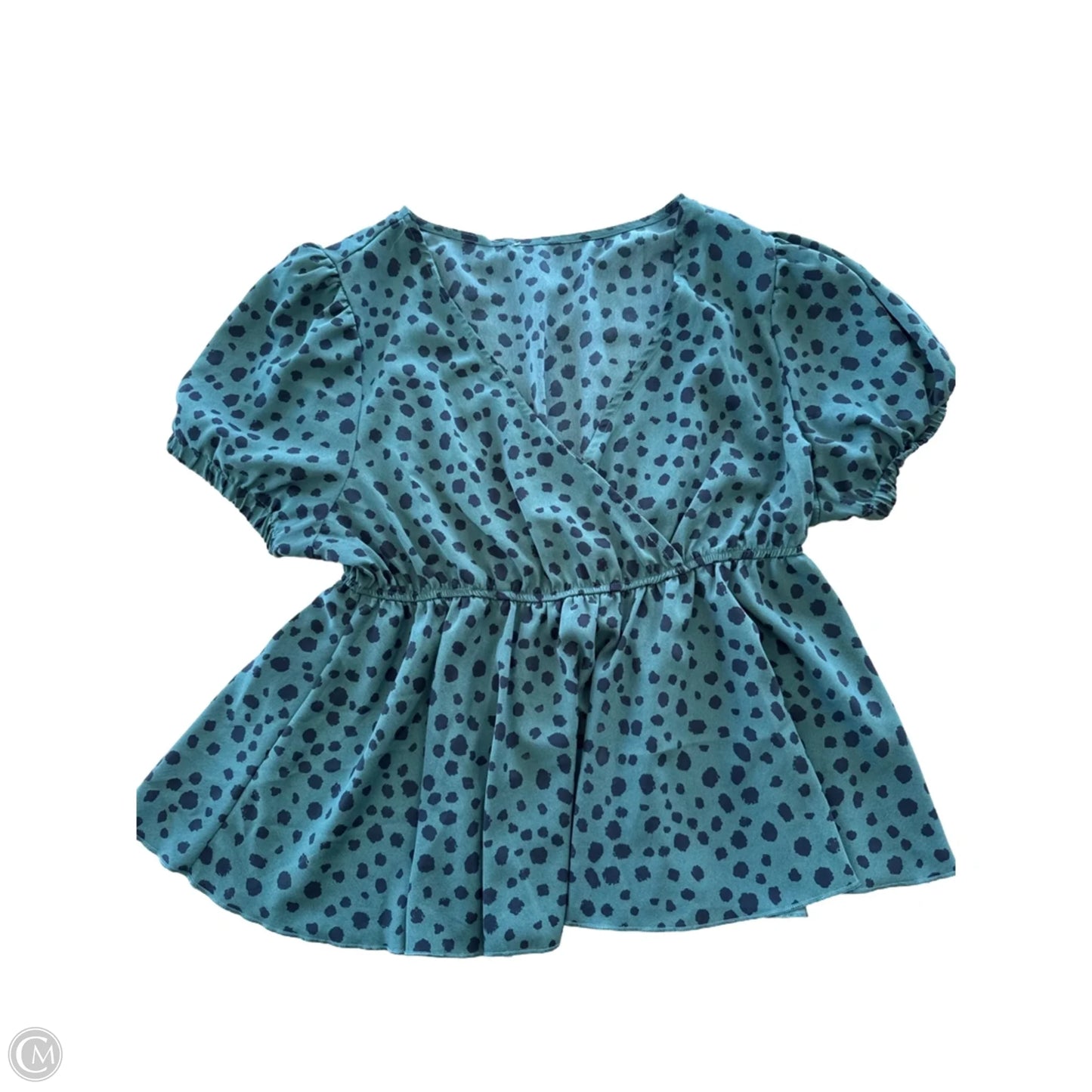 Top Short Sleeve By Shein In Black & Green, Size: 1x