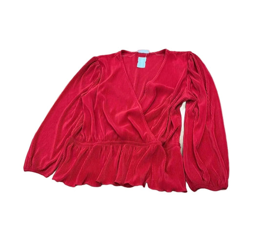 Top Long Sleeve By On 34th In Red, Size: Xl