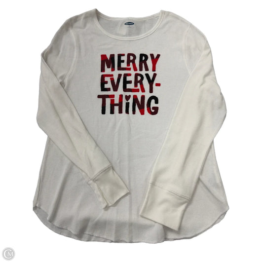 Top Long Sleeve By Old Navy In White, Size: 1x