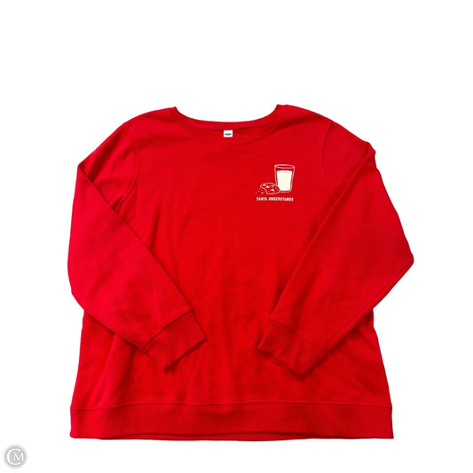 Top Long Sleeve By Old Navy In Red, Size: Xl