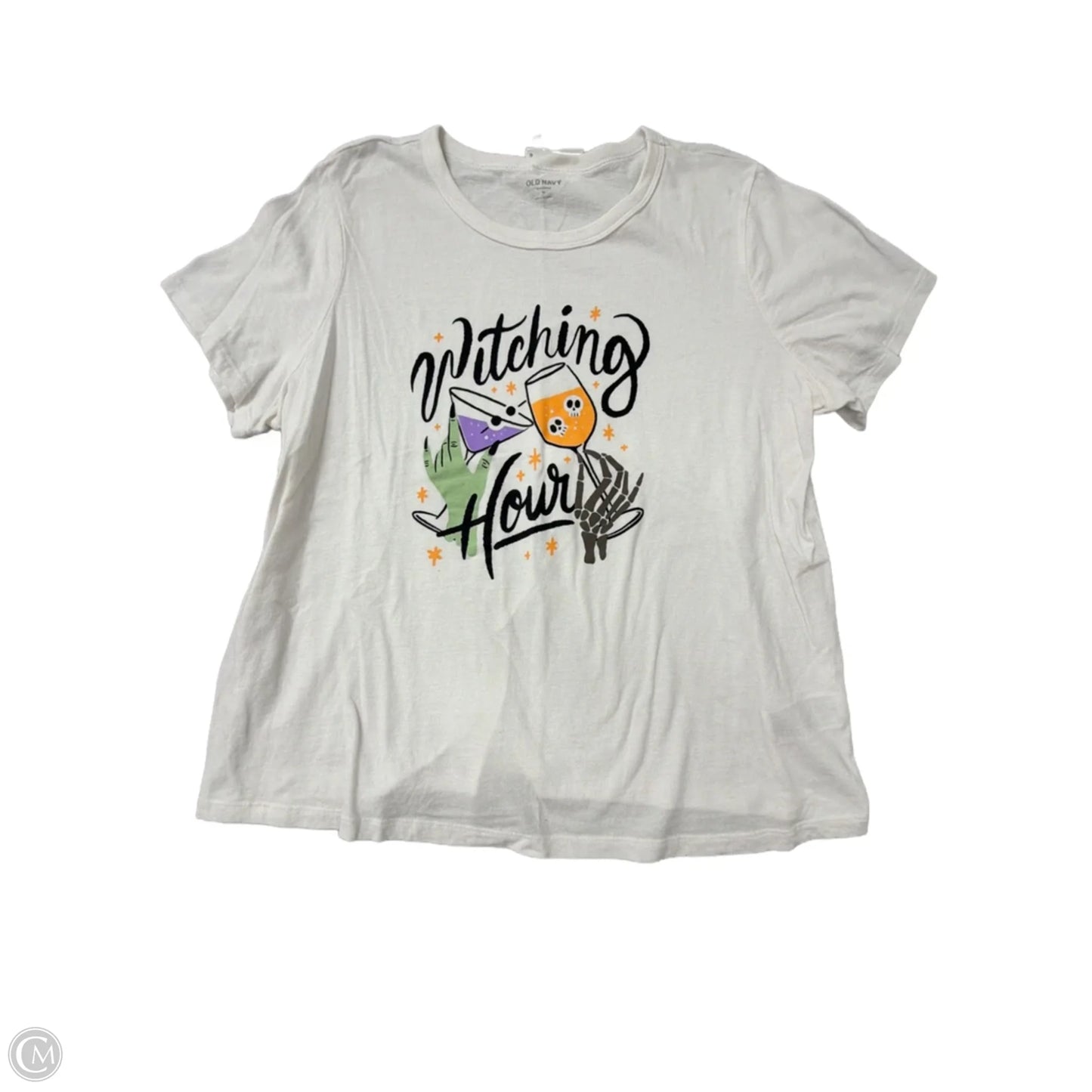 Top Short Sleeve By Old Navy In White