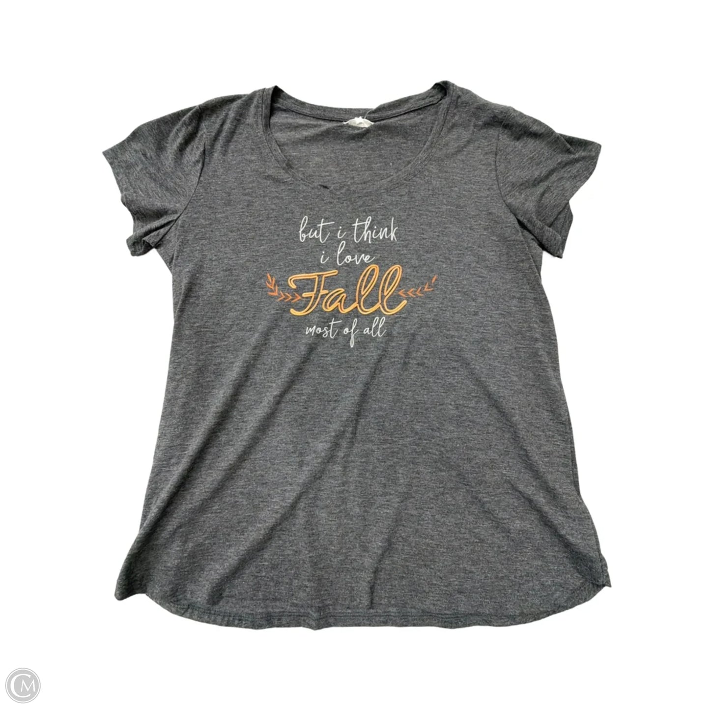 Top Short Sleeve By Maurices In Grey, Size: 1x