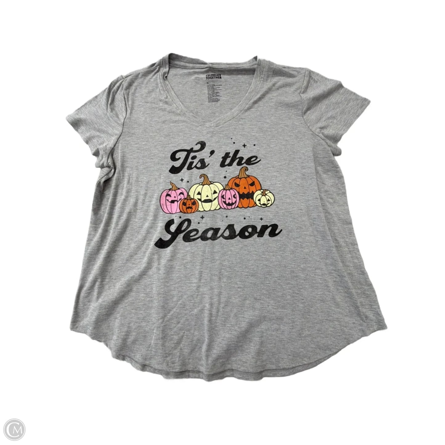 Top Short Sleeve By Celebrate Together In Grey, Size: Xl