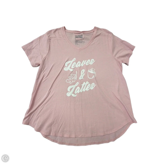 Top Short Sleeve By Celebrate Together In Pink, Size: Xl