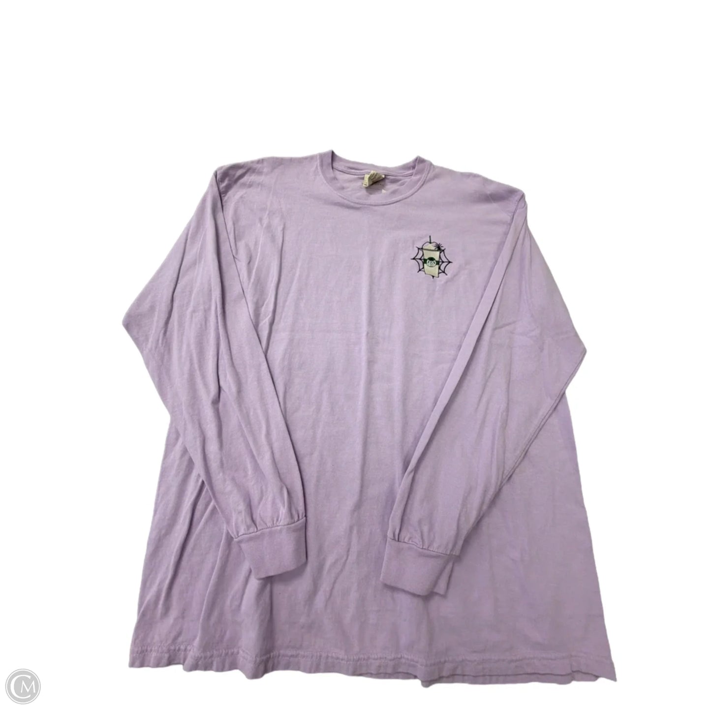Top Long Sleeve By Comfort Colors In Purple, Size: Xl