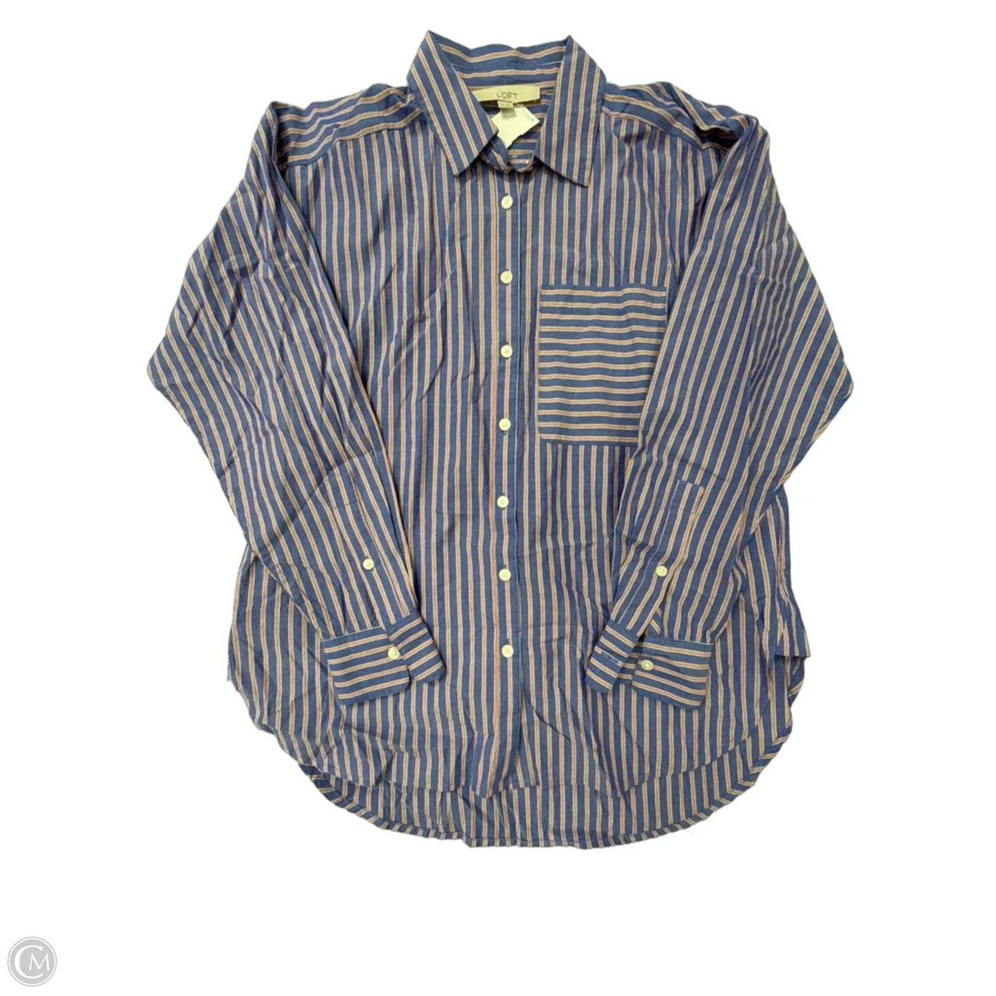 Top Long Sleeve By Loft In Striped Pattern, Size: Xs