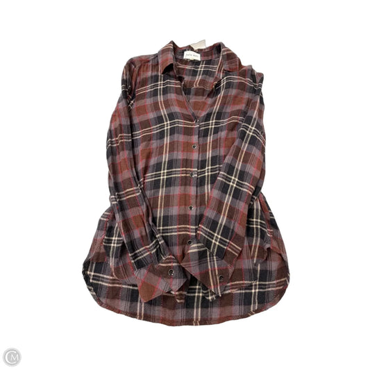 Top Long Sleeve By Bella Dahl In Plaid Pattern, Size: S