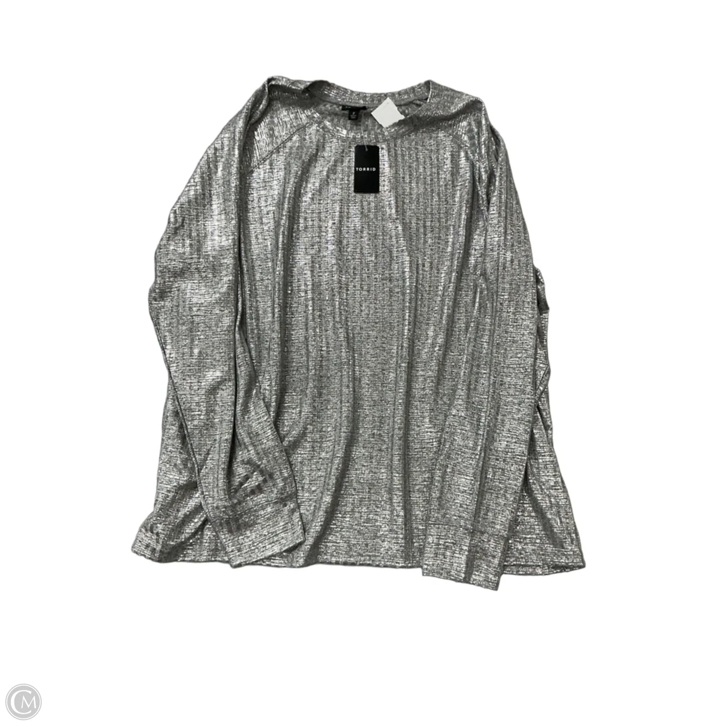 Top Long Sleeve By Torrid In Silver, Size: 2x