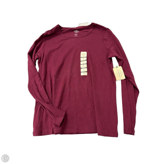 Top Long Sleeve By St Johns Bay In Maroon, Size: L