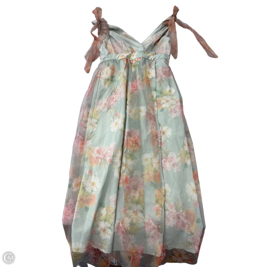 Dress Casual Midi By Maggy London In Floral Print, Size: M
