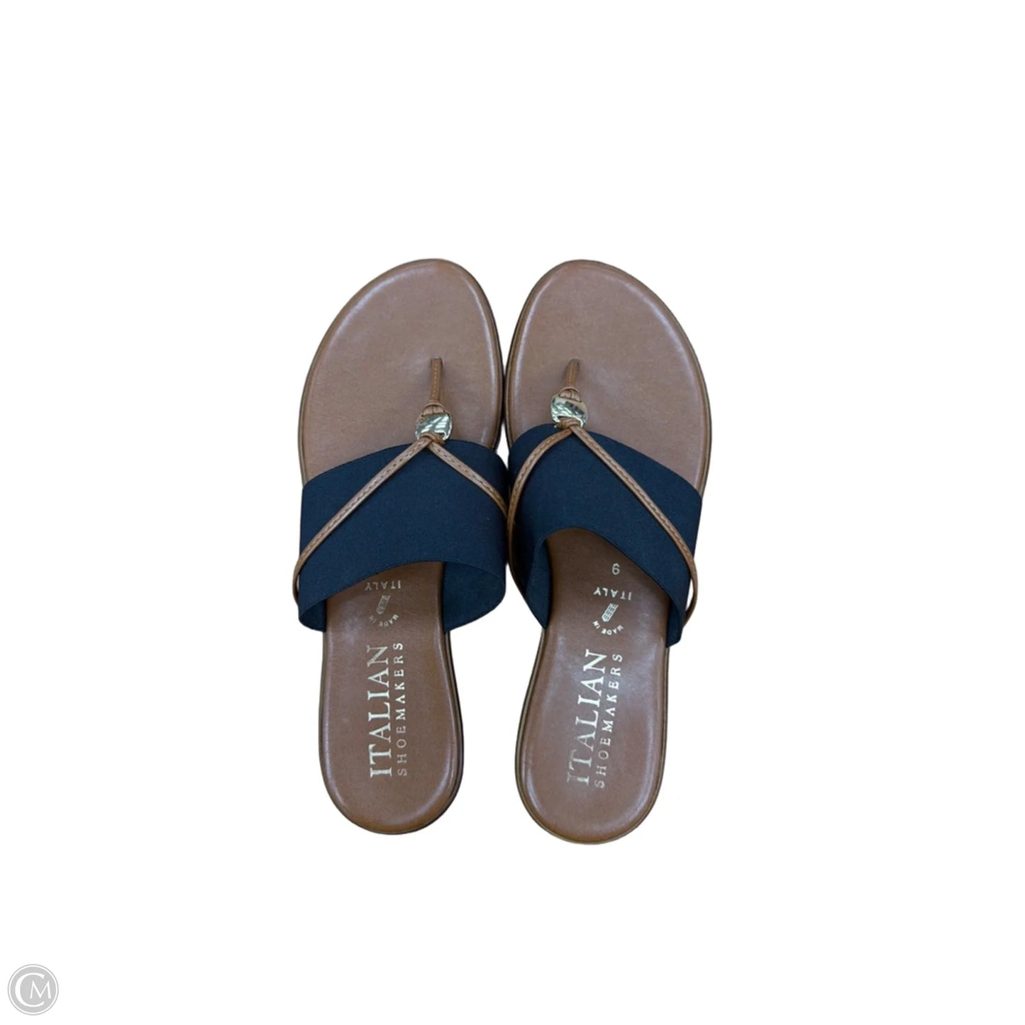 Sandals Flats By Italian Shoemakers In Black & Brown, Size: 9