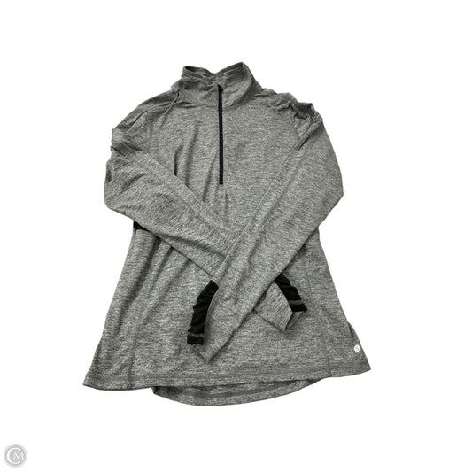 Athletic Top Long Sleeve Collar By Layer 8 In Grey, Size: L