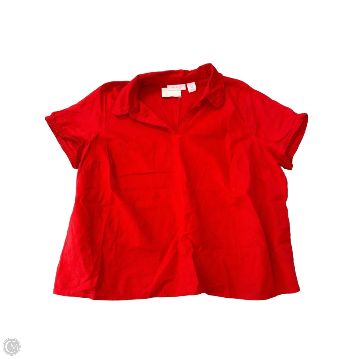 Top Short Sleeve By Isaac Mizrahi In Red, Size: 1x