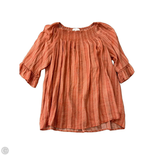 Top 3/4 Sleeve By New Directions In Orange, Size: 2x