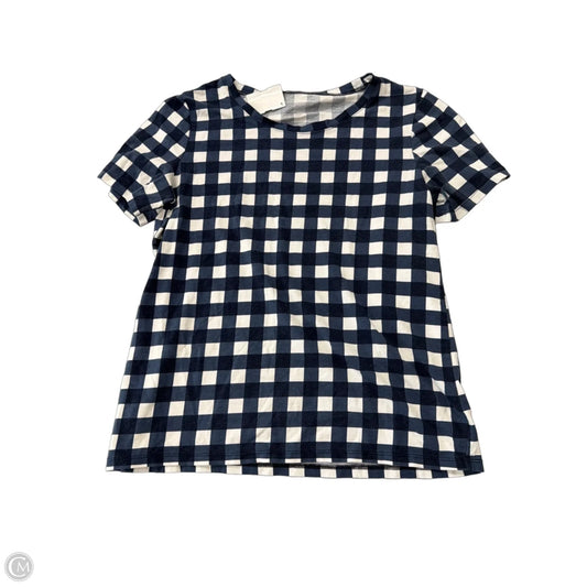 Top Short Sleeve By Ann Taylor In Checkered Pattern, Size: M