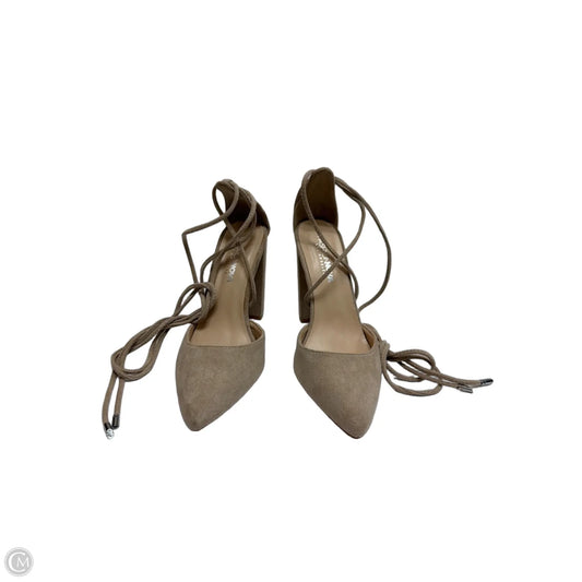 Shoes Heels Block By Fashion Nova In Tan, Size: 8.5