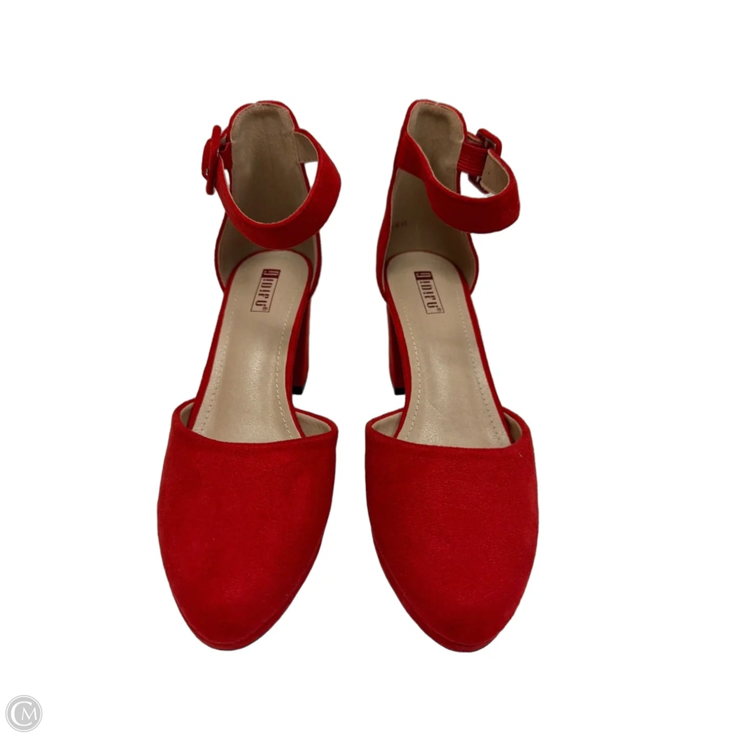 Shoes Heels Block By Clothes IDIFU In Red, Size: 8.5