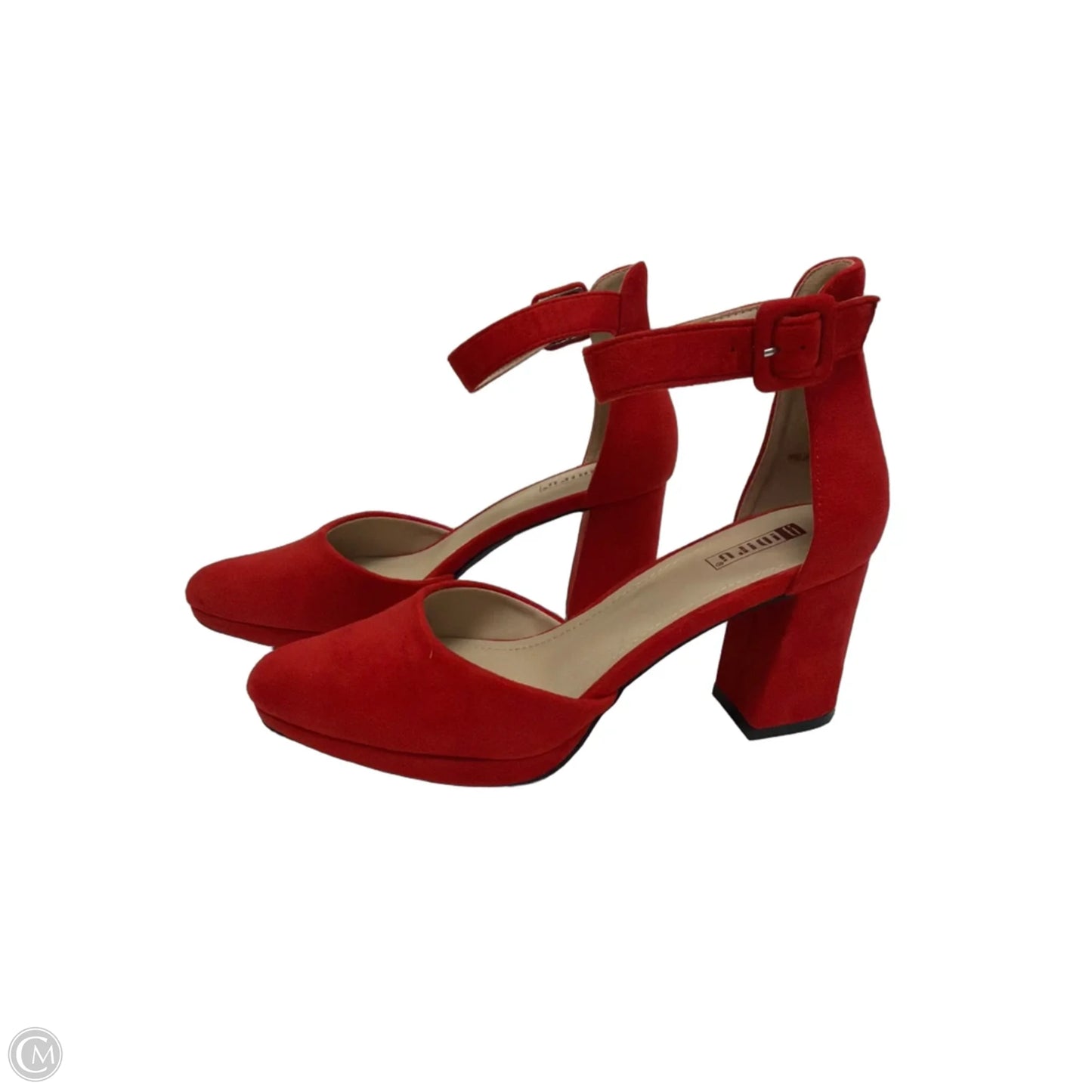 Shoes Heels Block By Clothes IDIFU In Red, Size: 8.5