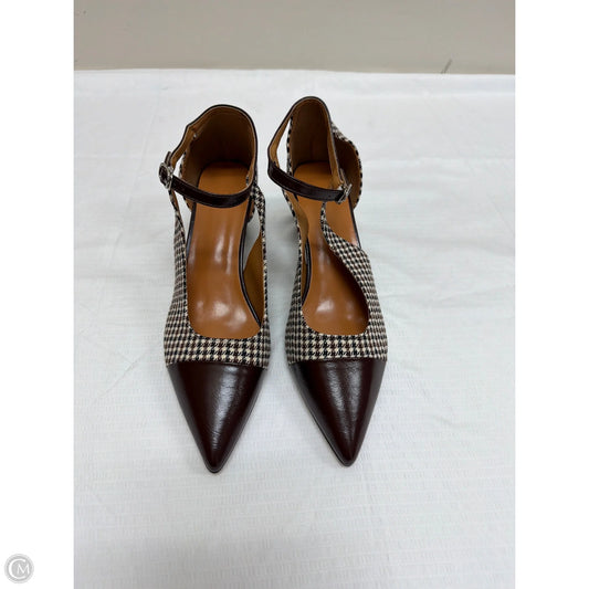 Shoes Heels Block By Clothes Mentor In Brown & Cream, Size: 12