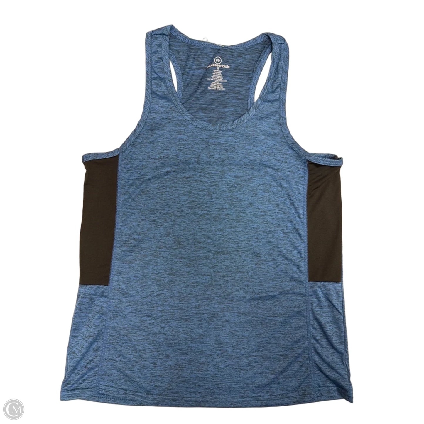 Athletic Tank Top By Real Essentials In Black & Blue, Size: M