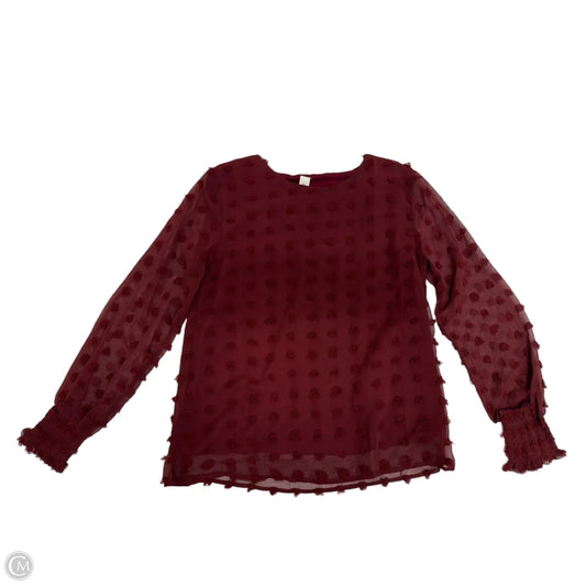 Top Long Sleeve By Clothes Mentor In Maroon, Size: M