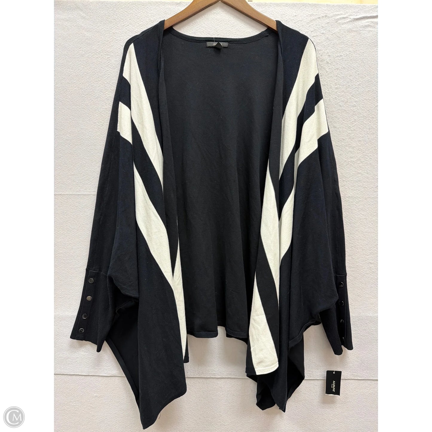 Cardigan By Alfani In Black & White, Size: 3x
