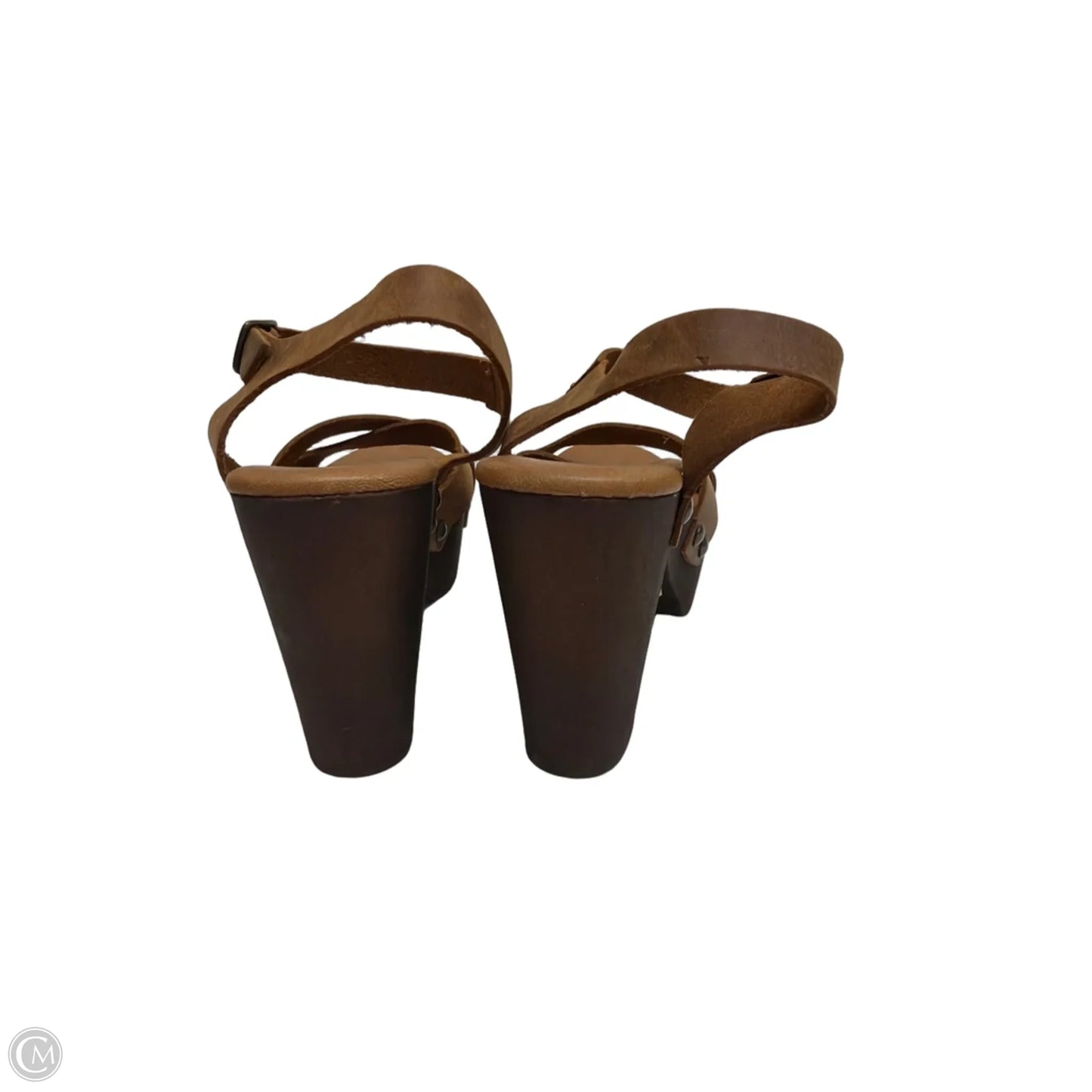 Sandals Heels Block By Clothes Mentor In Brown, Size: 9