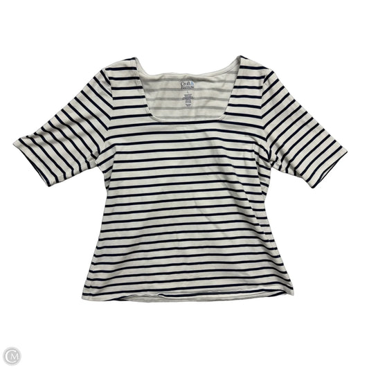 Top Short Sleeve By Croft And Barrow In Striped Pattern, Size: L