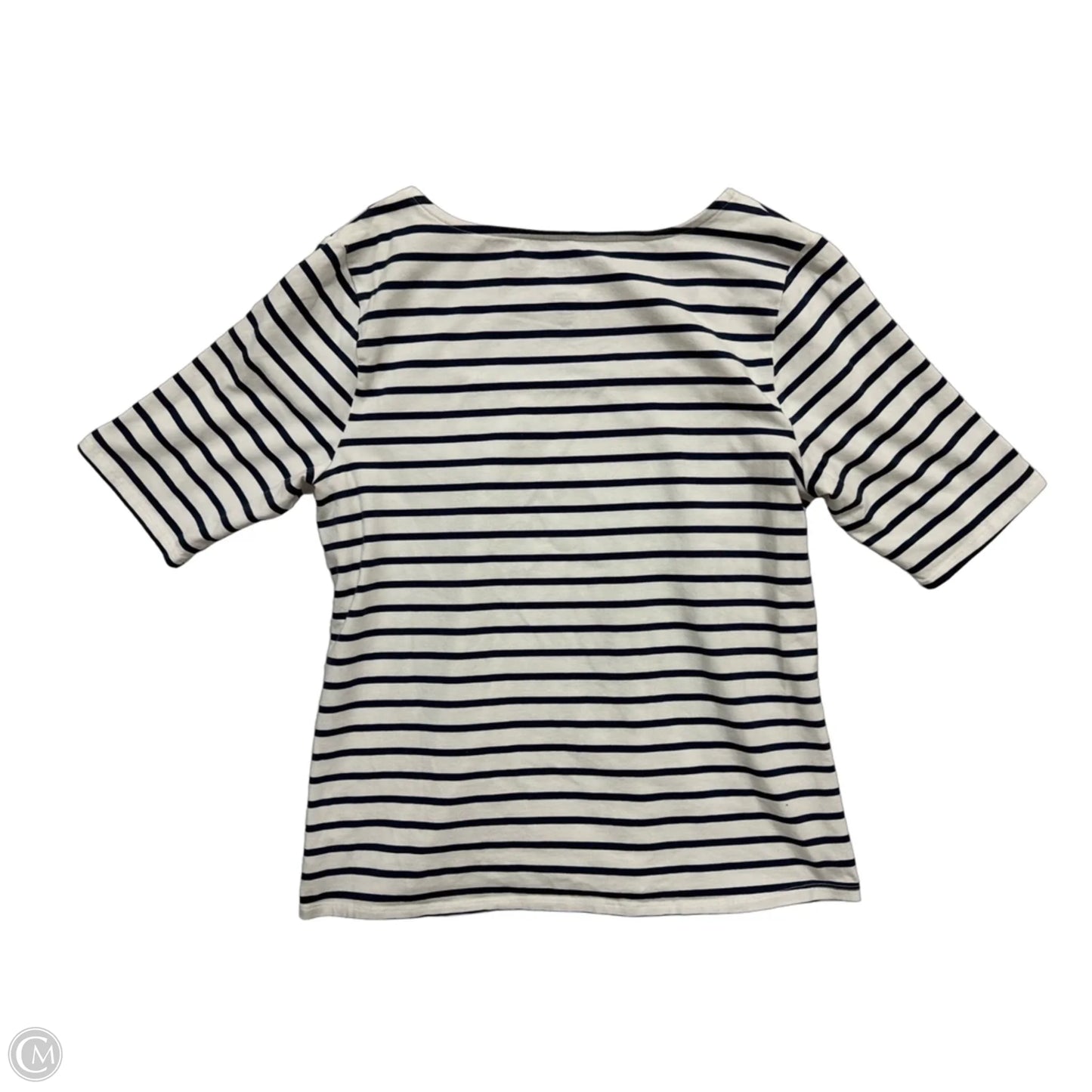 Top Short Sleeve By Croft And Barrow In Striped Pattern, Size: L