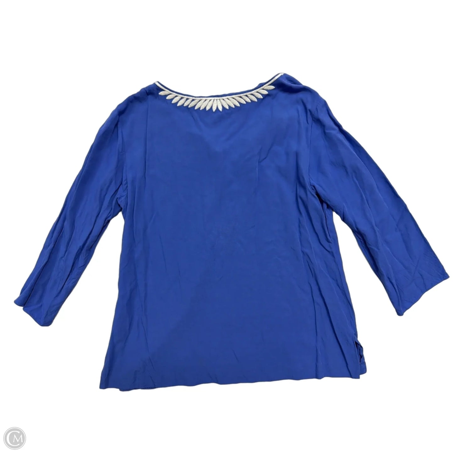 Top 3/4 Sleeve Designer By Lilly Pulitzer In Blue & White, Size: Xl