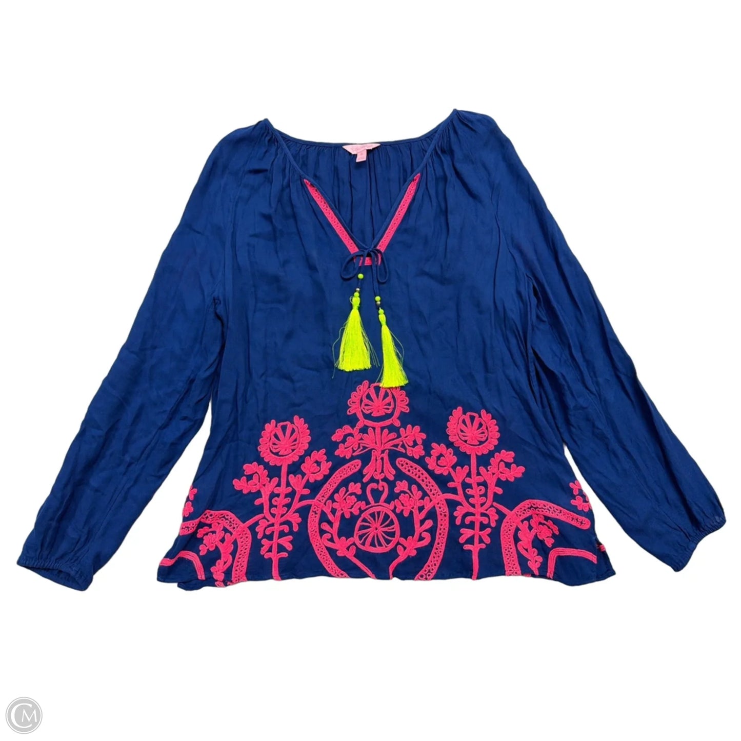 Top Long Sleeve Designer By Lilly Pulitzer In Blue, Size: Xl